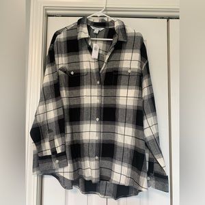 NWT Plaid Boyfriend Flannel Top